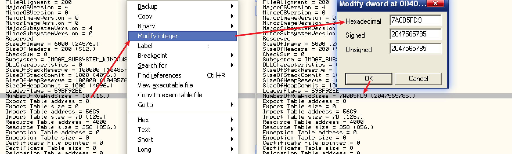 恢复 NumberOfRvaAndSize
